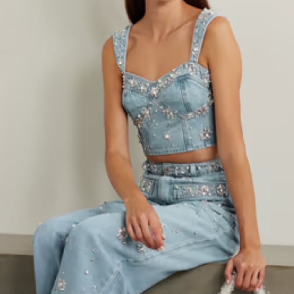 Patbo Hand Beaded Denim Top - Picture 9 of 15